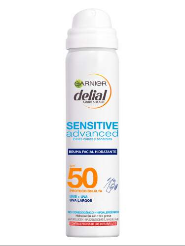 Garnier Delial Crema solar Sensitive Advanced Bruma Facial Hidratante IP50+  - 75 ml