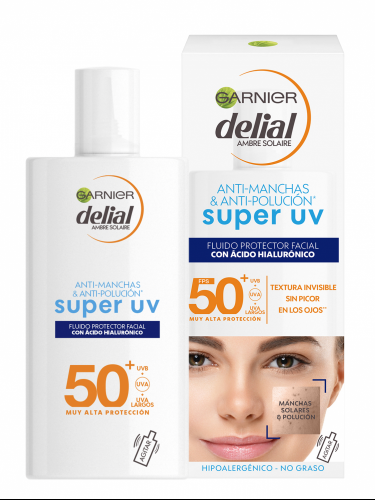 Garnier Delial Sensitive Advanced Crema Facial Super UV Fluid con ácido hialurónico IP +50 40 ml