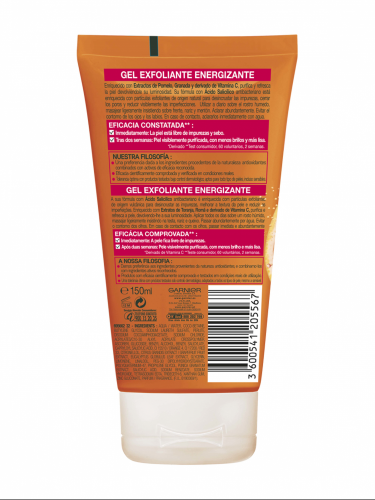 Garnier SkinActive Pure Active FruIT Energy Gel Exfoliante Energizante - 150 ml